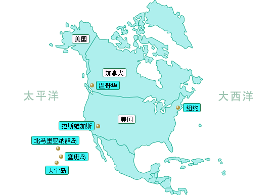 美洲旅游圖